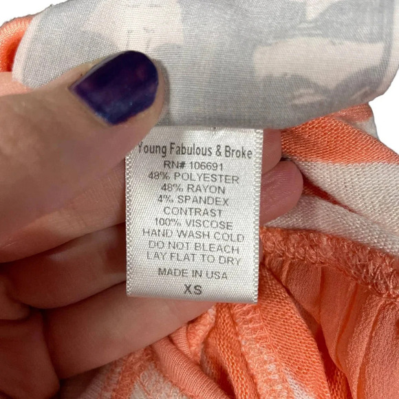 Young Fabulous & Broke Top Tumbleweed Striped Sweater Mango‎ Orange Size XS - Picture 10 of 11